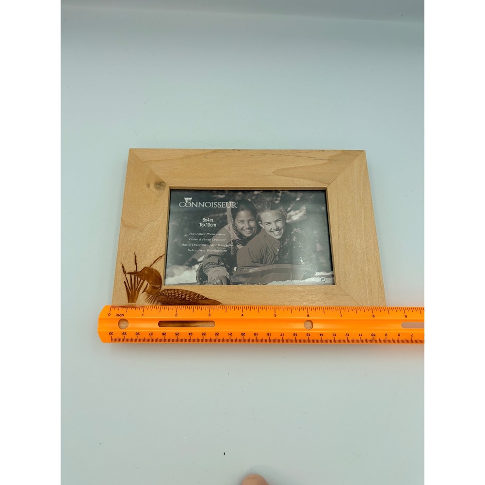 Connoisseur Wood Picture Frame 4x6 Loon Wildlife Nature Rustic Cabin Decor - Picture 7 of 7